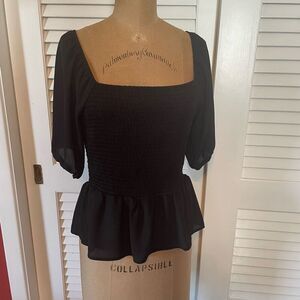 LUSH | black babydoll top S